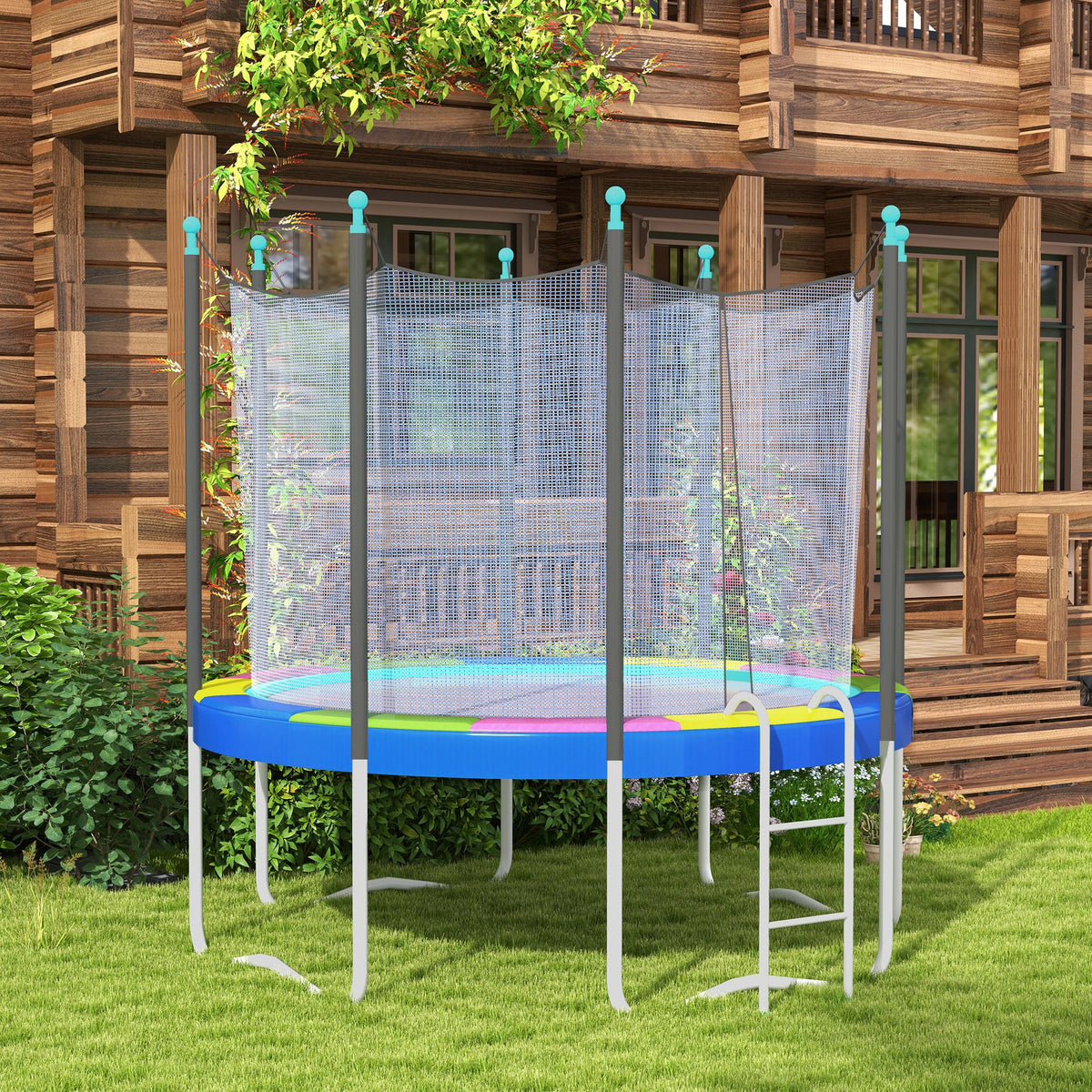 Copertura Tappeto Elastico 366x30 cm Pieghevole e Portatile, in Plastica, PE e Schiuma, Multicolore