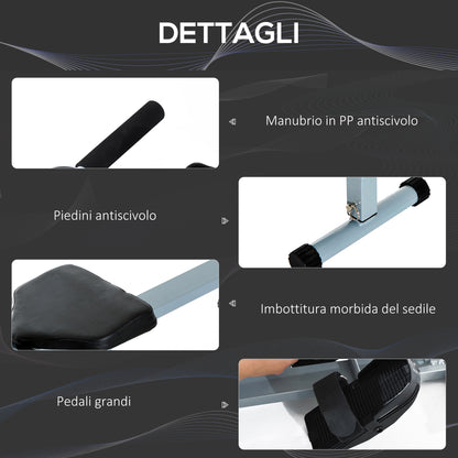 Vogatore Professionale a Tiraggio Centrale per Allenamento da Casa Salvaspazio con Display 130 x 47.5 x 67cm