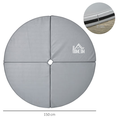 Tappeto per Pole Dance Antiscivolo Pieghevole in Schiuma EPE e PVC, 150x5cm, Grigio