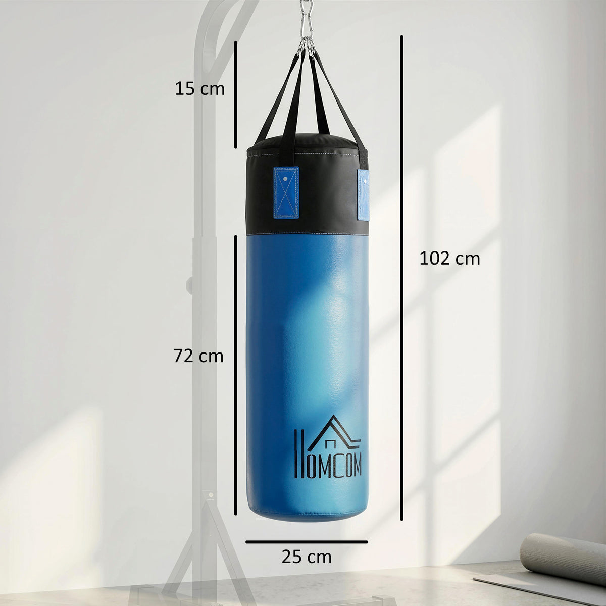 Set Sacco da Boxe da Appendere con Guantoni, Sacco per Pugilato a 3 Strati con Borsa di Trasporto, Blu