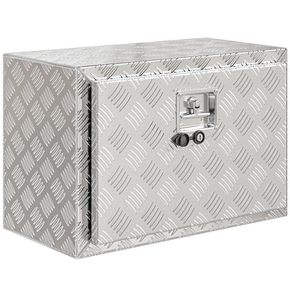 Cassetta degli Attrezzi da 76L in Alluminio con Serratura, 2 Chiavi e Maniglia Laterale, 60.9x35.5x40.6 cm, Argento