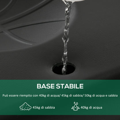 Canestro Basket per Adulti con Tabellone in PVC Regolabile 210-260cm Ruote Integrate Bianco