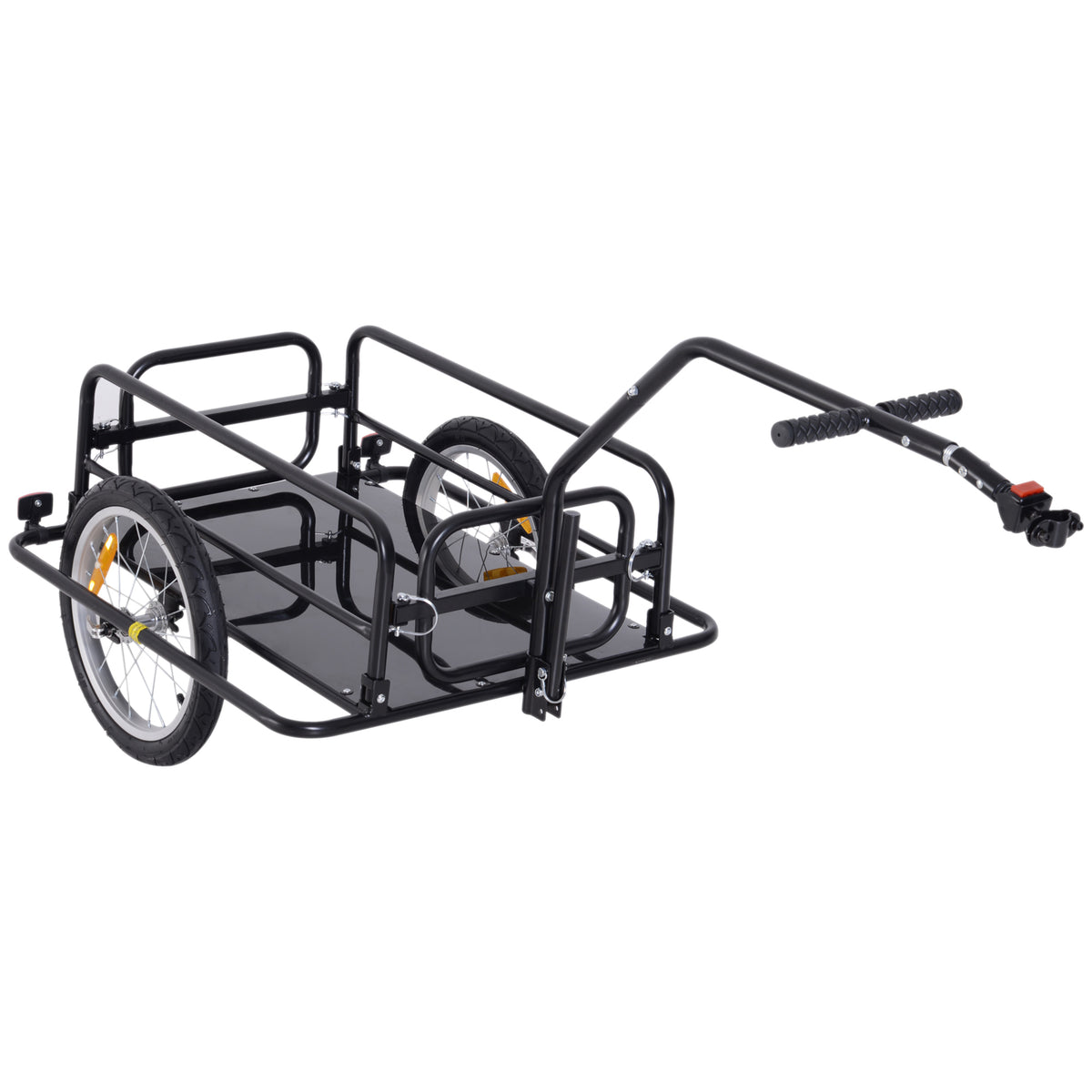 Carrello per Bicicletta Rimorchio Cargo Bici Trasporto di Oggetti Pieghevole Portata 36kg 156x72x82cm