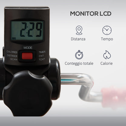 Pedaliera per Braccia e Gambe con Schermo LCD, Altezza e Resistenza Regolabile, 56x44-56x75-97 cm