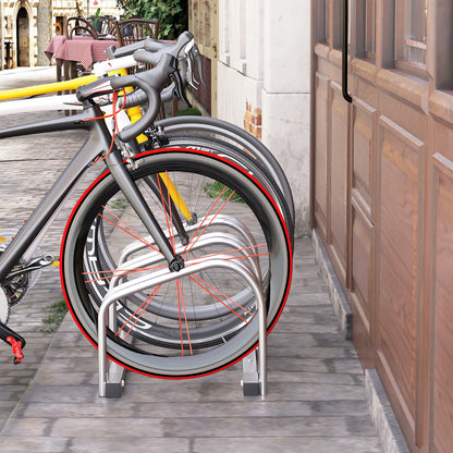 Rastrelliera Portabiciclette Parcheggio per 3 Biciclette Tubi d&