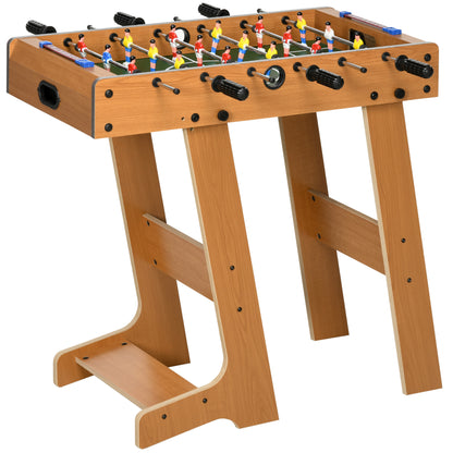 Calcio Balilla Pieghevole in Legno con 6 Aste, 18 Giocatori e Segnapunti, 69x37x70cm