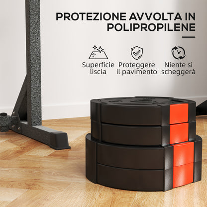 Kit Pesi con 2 Dischi da 7.5 kg e 2 Dischi da 5 kg in Polipropilene e Sabbia, 30x5.5 cm e 27x4.5 cm, Nero