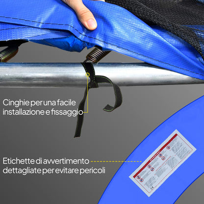 Copertura Imbottita Bordo Trampolino, Protezione per Tappeto Elastico Giaridno in Plastica, 244cm, Multicolore