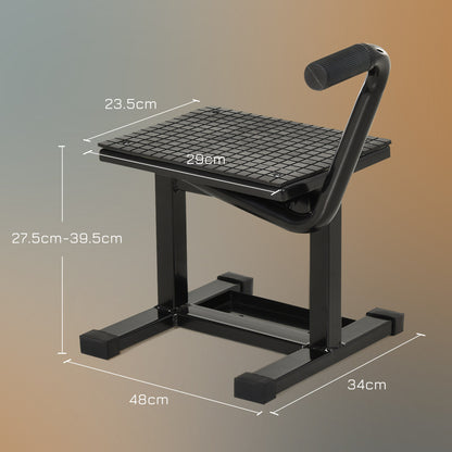 Cavalletto Alzamoto in Acciaio max 150kg con Superficie in Gomma e Manovella, 48x34x43 cm, Nero