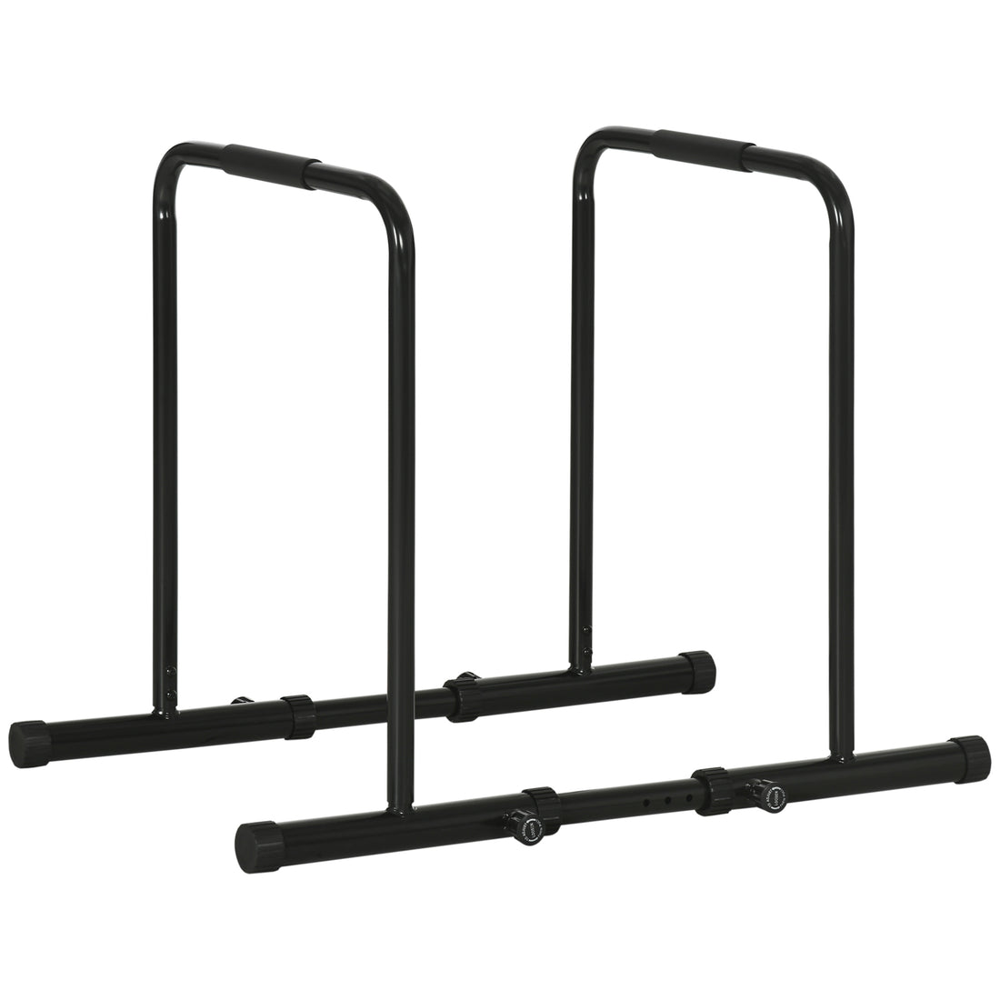 Barra per Dip in Acciaio ad Altezza Regolabile con 6 Lunghezze Regolabili, 90-102x65x80-90 cm, Nera