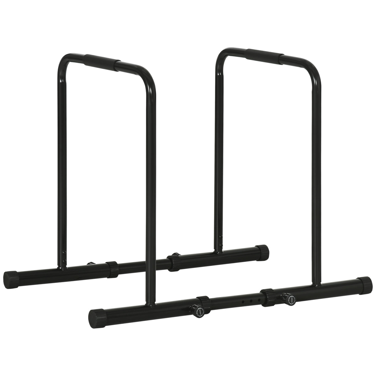 Barra per Dip in Acciaio ad Altezza Regolabile con 6 Lunghezze Regolabili, 90-102x65x80-90 cm, Nera