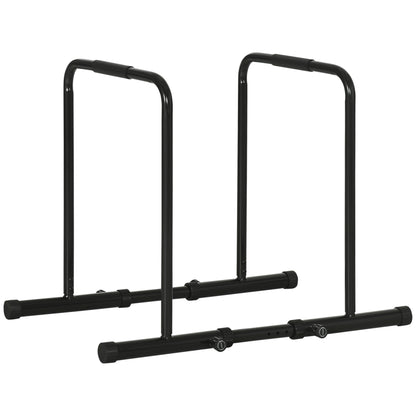 Barra per Dip in Acciaio ad Altezza Regolabile con 6 Lunghezze Regolabili, 90-102x65x80-90 cm, Nera