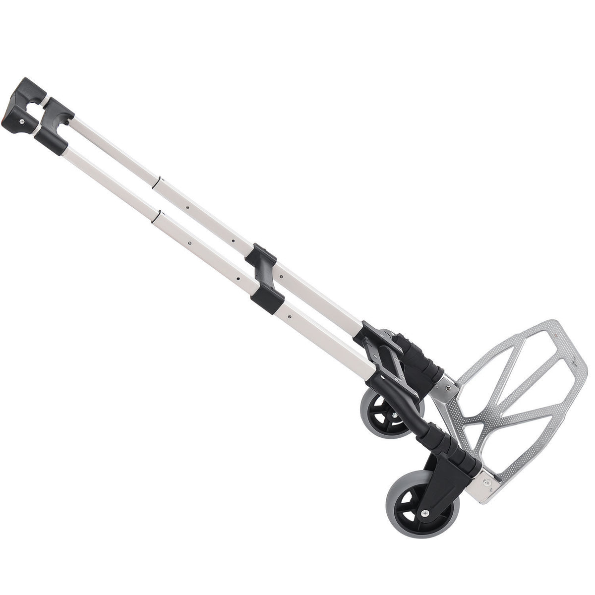 Carrello Portapacchi Pieghevole max 70kg con Maniglie Telescopiche e Altezza Regolabile, 41x38.5x100 cm, Argento