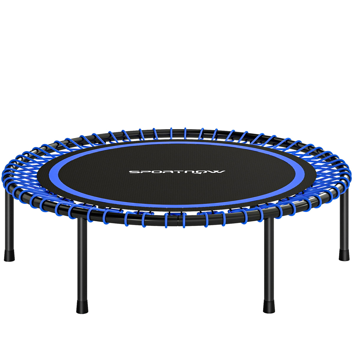 Trampolino Elastico Fitness a 36 Corde in Acciaio e PP, 114x31 cm, Blu
