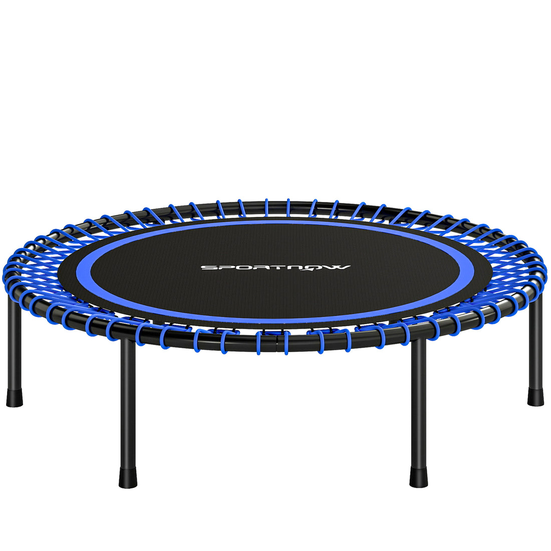 Trampolino Elastico Fitness a 36 Corde in Acciaio e PP, 114x31 cm, Blu