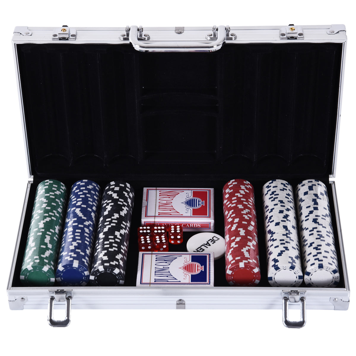 Valigetta Poker Professionale in Alluminio, Set Poker con 300 Fiches e 2 Mazzi per Texas hold&