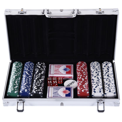 Valigetta Poker Professionale in Alluminio, Set Poker con 300 Fiches e 2 Mazzi per Texas hold&