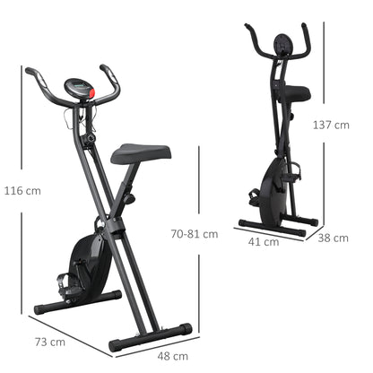Cyclette Professionale con Resistenza e Altezza Regolabile, in Acciaio e PP, 41x86x112 cm, Nera