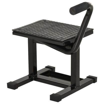 Cavalletto Alzamoto in Acciaio max 150kg con Superficie in Gomma e Manovella, 48x34x43 cm, Nero