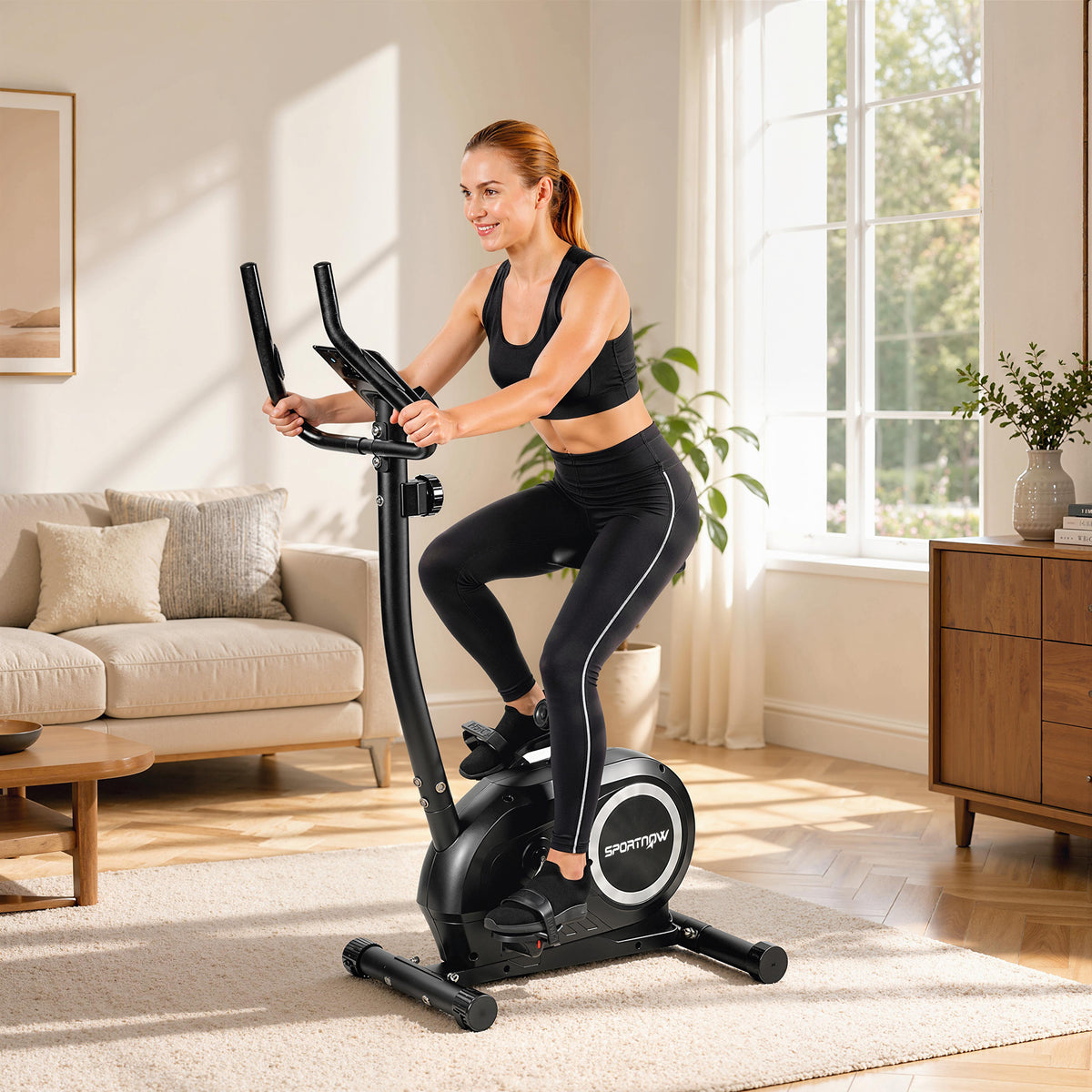 Cyclette Bluetooth, App, Silenziosa, 8 Livelli Resistenza Magnetica per Casa.