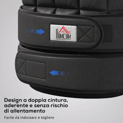 Giubbotto Zavorrato 10kg Unisex 38 Pesi Singoli, Imbottitura, Chiusure con Velcro, Nero