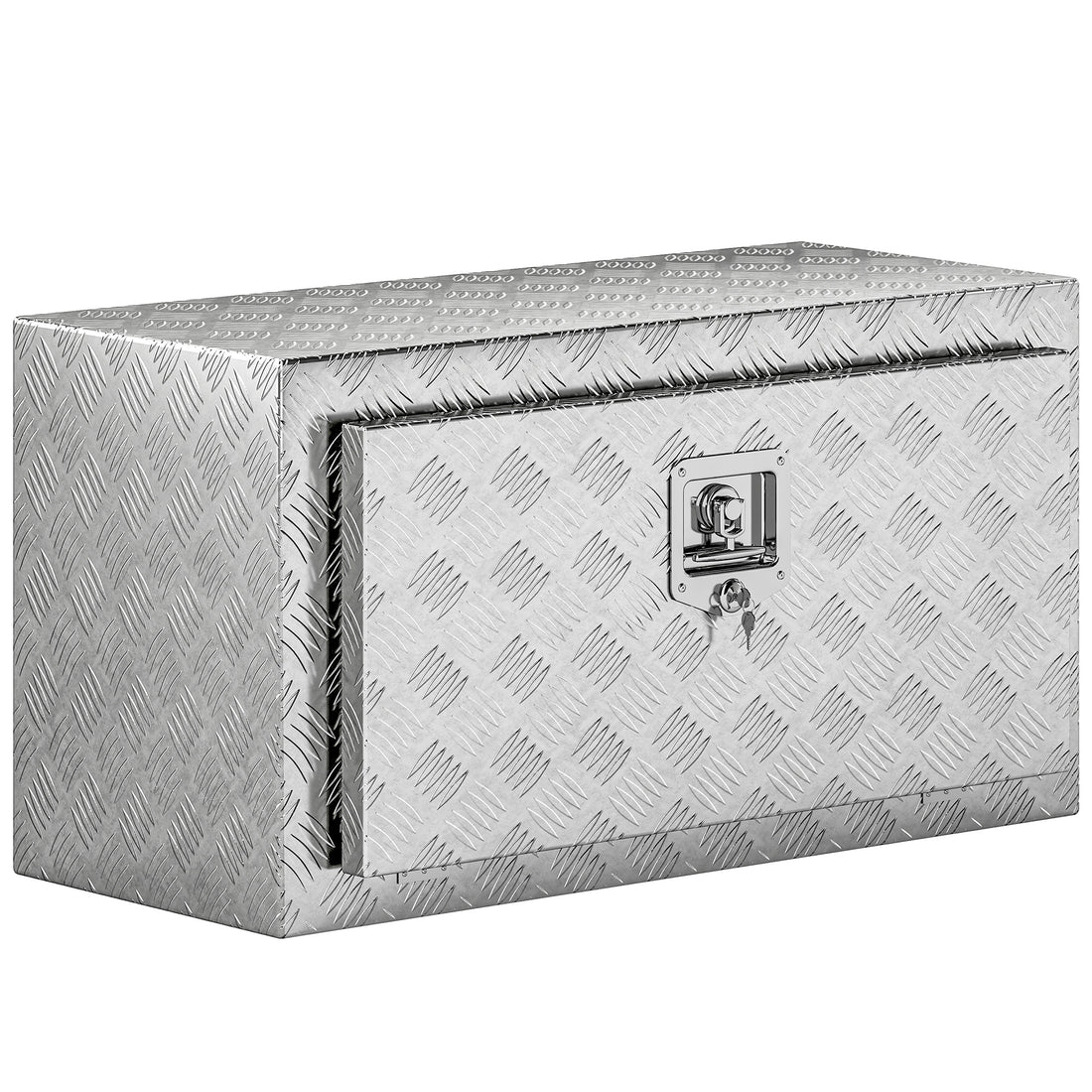 Cassetta degli Attrezzi da 96L in Alluminio con Serratura, 2 Chiavi e Maniglia Laterale, 76.2x35.5x40.6 cm, Argento