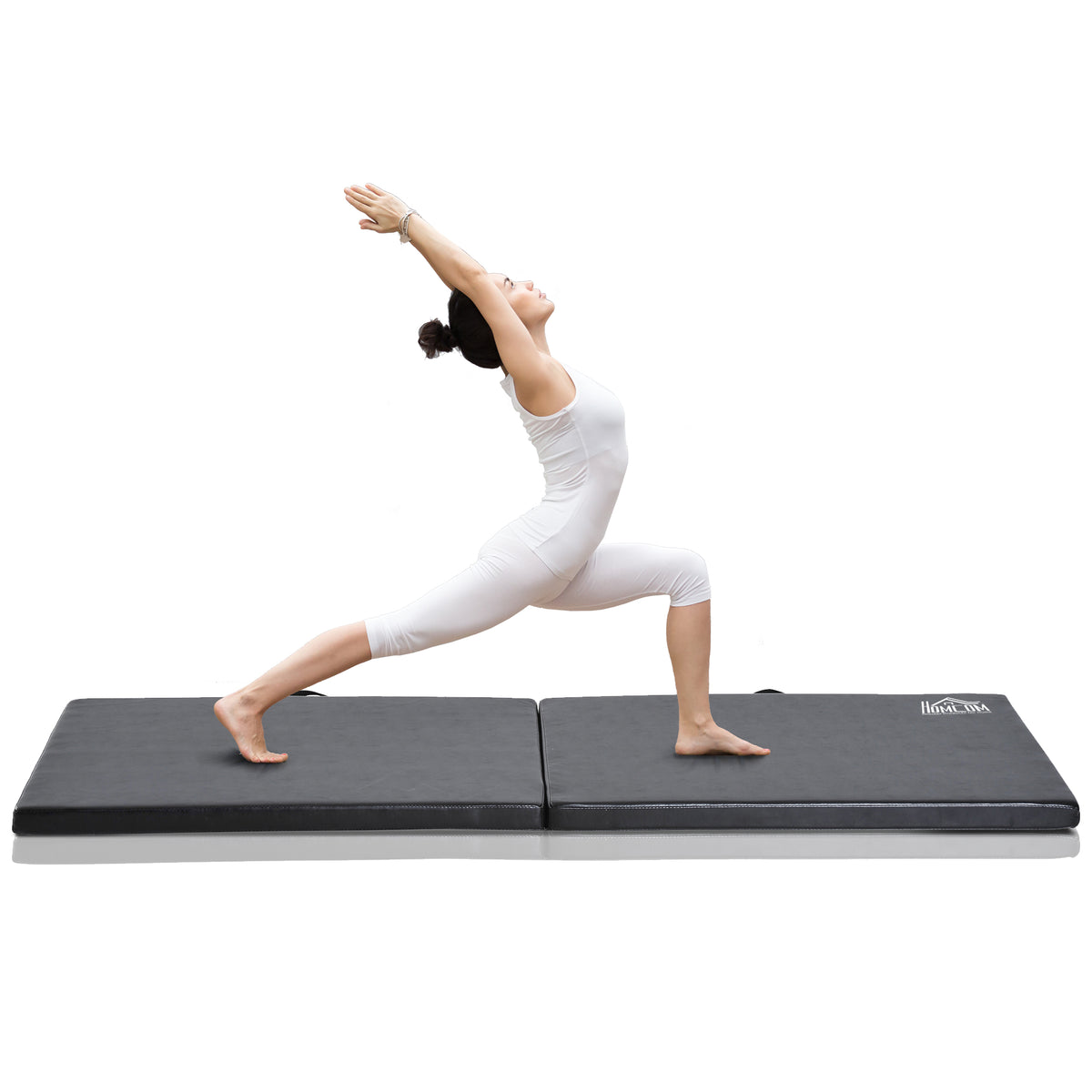 Tappetino da Ginnastica Pieghevole, Materassino Fitness Spesso 5 cm e Antiscivolo, 180x60x5 cm, Nero