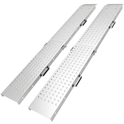 Set 2 Rampe di Carico Pieghevoli, 400 kg, per Moto/ATV/Rimorchio/Pick-up, 180 x 25.5 cm, Argento