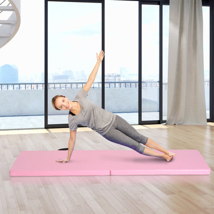Tappetino da Ginnastica Pieghevole, Materassino Fitness Spesso 5 cm e Antiscivolo, 180x60x5 cm, Rosa