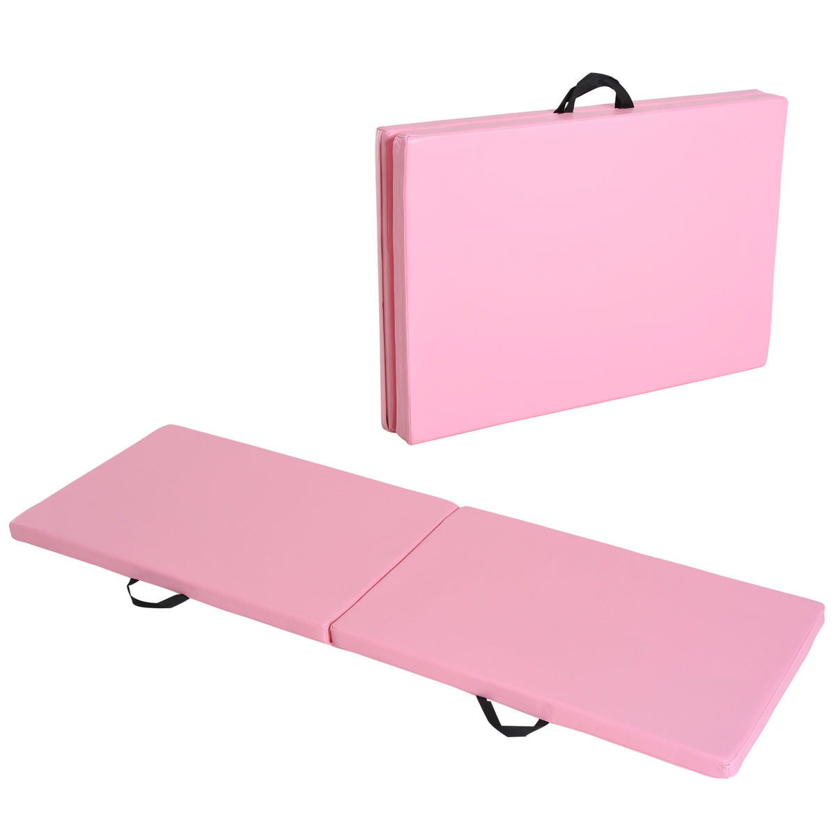 Tappetino da Ginnastica Pieghevole, Materassino Fitness Spesso 5 cm e Antiscivolo, 180x60x5 cm, Rosa