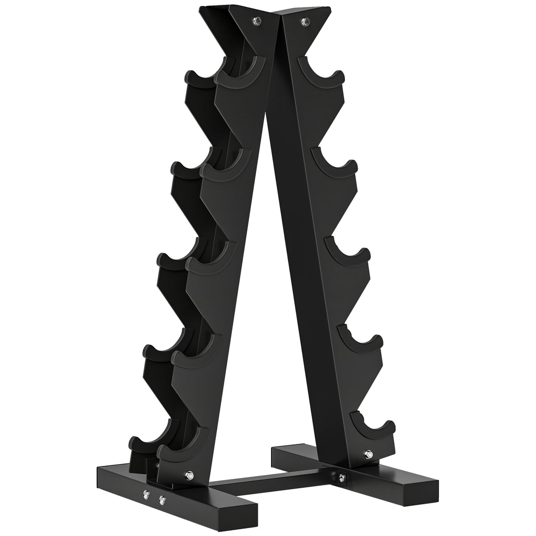 Rastrelliera per Manubri in Acciaio a 5 Livelli con Inserti in Plastica, 35x33x66 cm, Nera