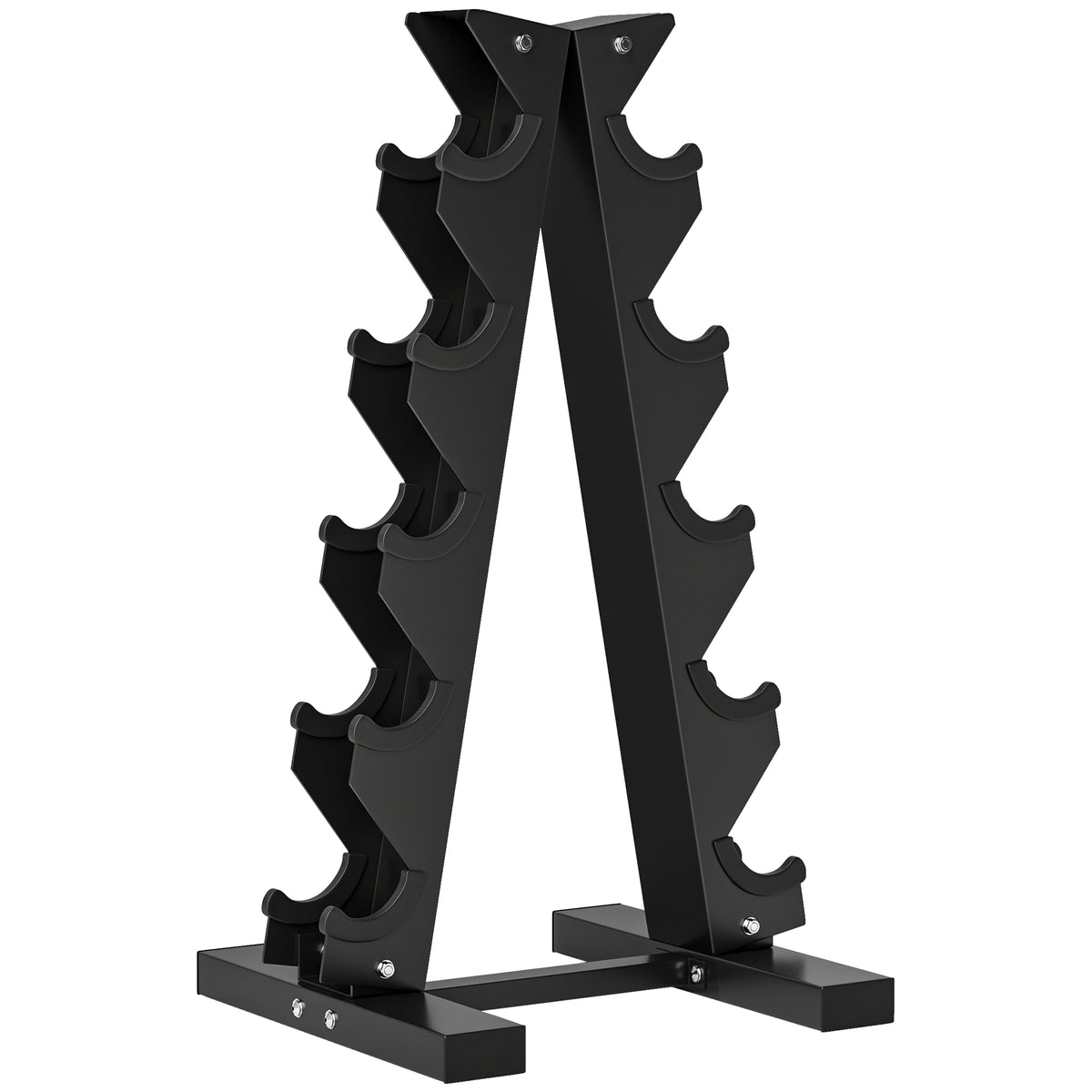Rastrelliera per Manubri in Acciaio a 5 Livelli con Inserti in Plastica, 35x33x66 cm, Nera
