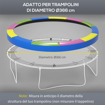 Copertura Tappeto Elastico 366x30 cm Pieghevole e Portatile, in Plastica, PE e Schiuma, Multicolore