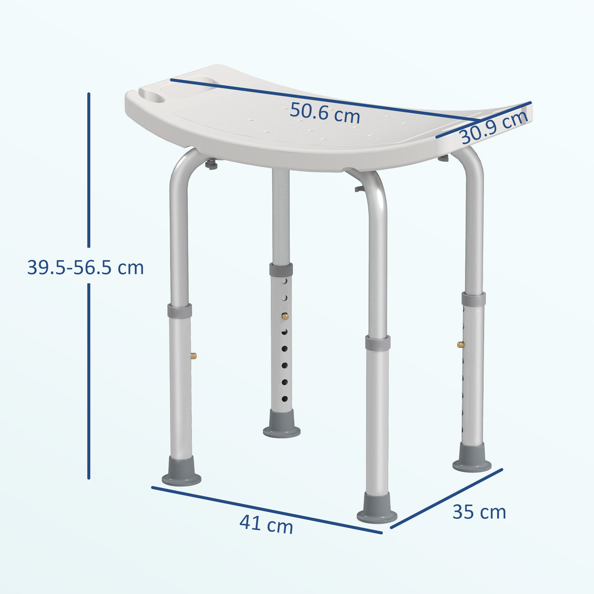 Sgabello Sedile Sedia per Doccia Bagno, Antiscivolo, Altezza Regolabile