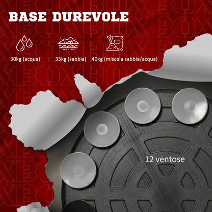 Sacco Boxe da Terra con Barra Girevole, Speedball e Colpitore, in Acciaio, HDPE e PU, 80.5x48x163-205 cm