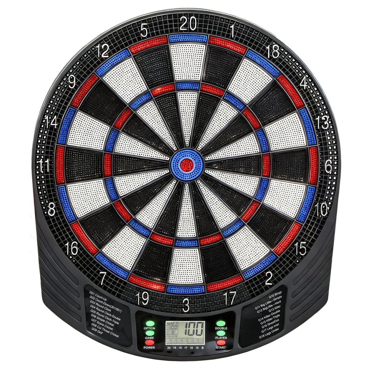 Freccette Bersaglio Elettronico, Bersaglio Freccette con Punta Morbida con 6 Freccette e Display LCD, per 8 Giocatori, 18 Giochi e 159 Varianti