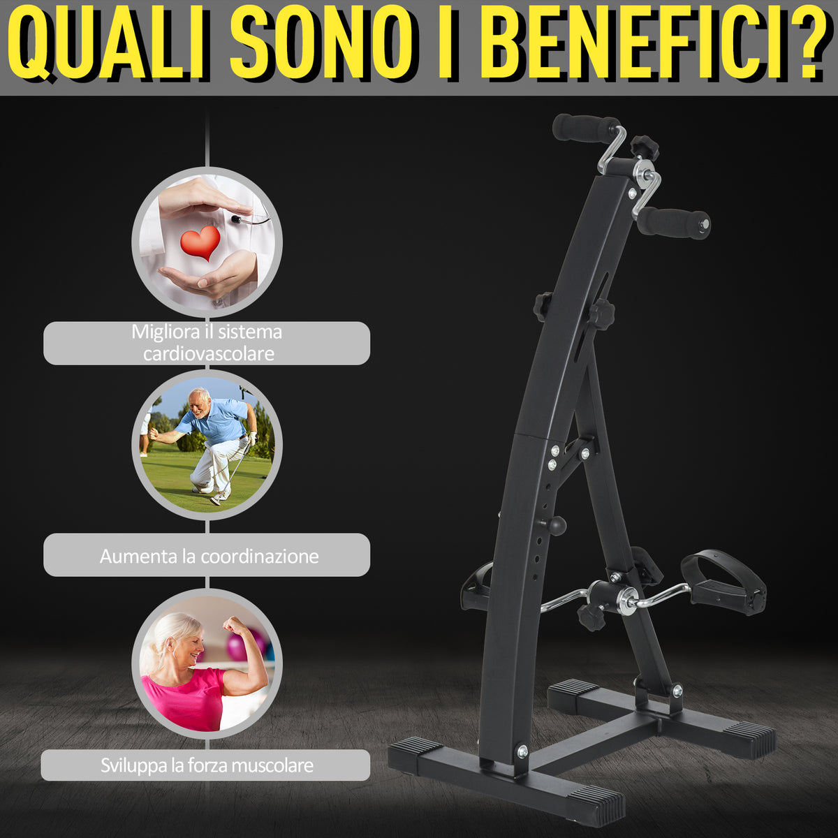 Pedaliera Braccia e Gambe da Divano o Poltrona con Schermo LED, Altezza e Intensità Regolabile, Nero, 40x42.5x100cm