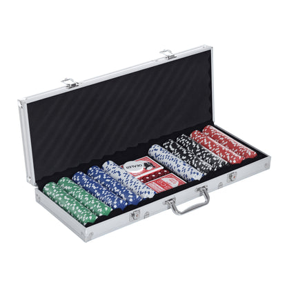 Valigetta Poker Professionale in Alluminio, Set Poker con 500 Fiches e 2 Mazzi per Texas hold&