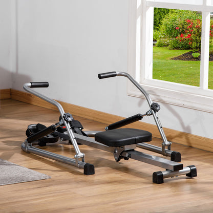 Vogatore Pieghevole, 4 Livelli di Resistenza e Display, Acciaio e ABS, 129x70x70 cm