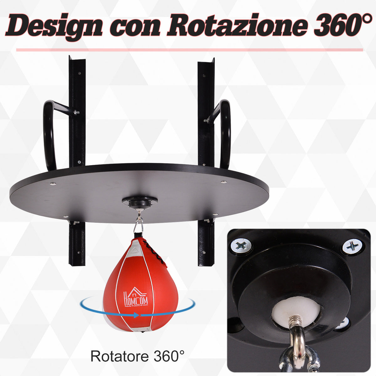 Set Boxe Pera Veloce con Piattaforma Installazione a Muro, Pompetta, Accessori Inclusi, 60 x 73 x 80 cm