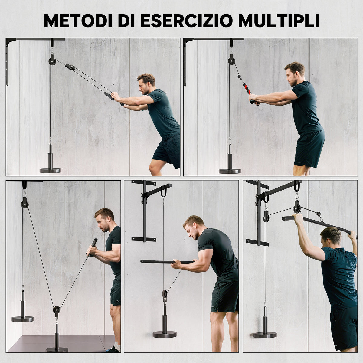 Pulley Machine Home Gym e Puleggia LAT Machine, Attacco per Dischi Pesi Universali e Accessori