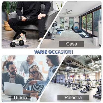 Set di 2 Manubri da 4 kg Esagonali con Presa Antiscivolo e Rivestimento in Gomma, Nero